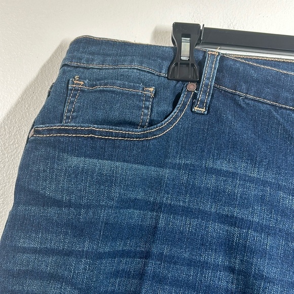 Code Bleu Wide Leg Crop Jeans Stretch NWT Size 20W Dark Wash Raw Hem - Picture 4 of 14